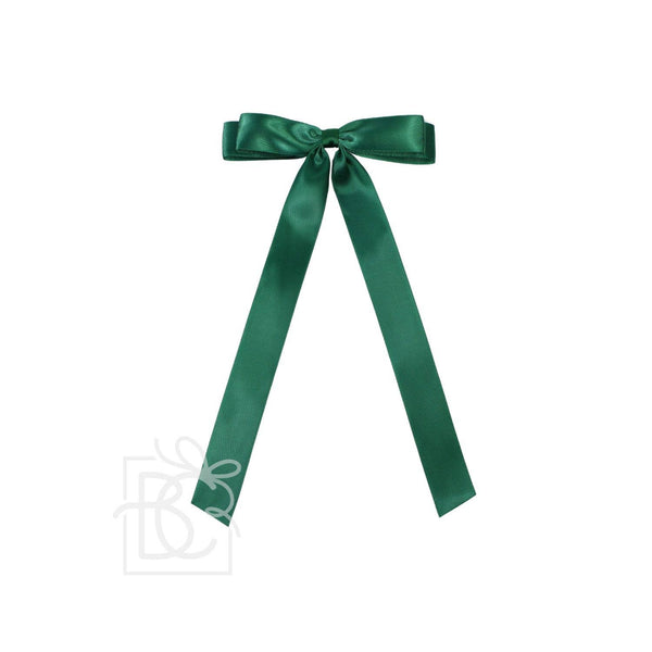 SATIN LAYERED TAIL BOW ON ALLIGATOR CLIP -7/8"
