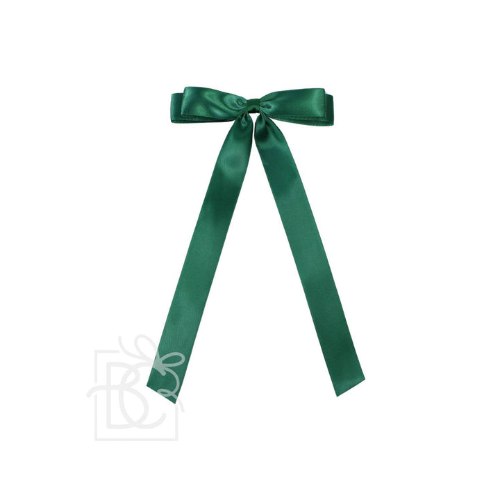 SATIN LAYERED TAIL BOW ON ALLIGATOR CLIP -7/8"