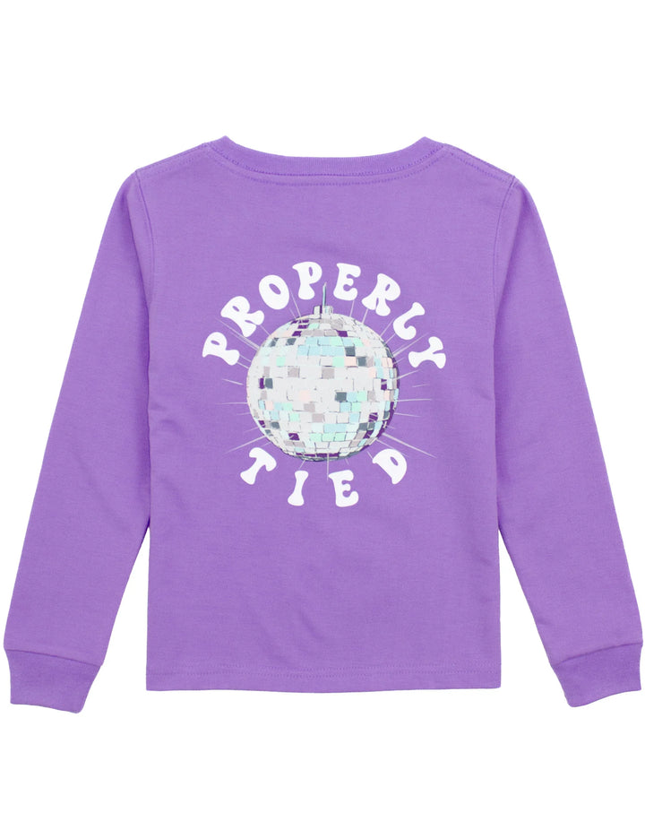 Girls Disco Ball LS Shirt - Light Purple