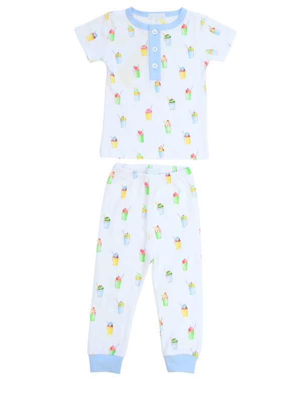 Boy's Pima Snoball Short Sleeve Long Pants Pajamas