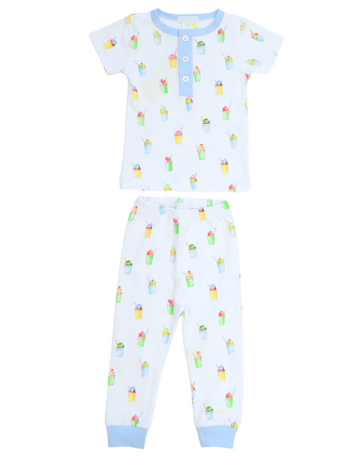 Boy's Pima Snoball Short Sleeve Long Pants Pajamas