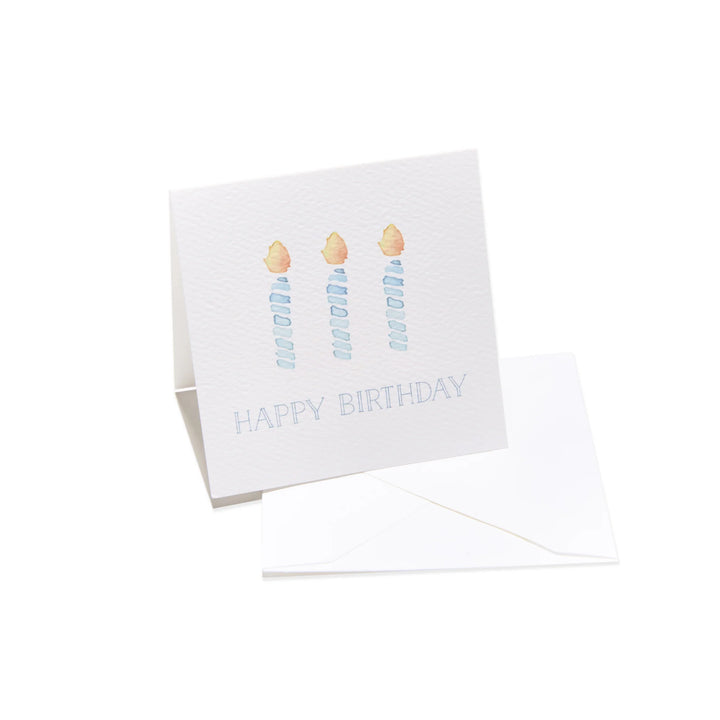 "Happy Birthday" Blue Candles Enclosure Cards