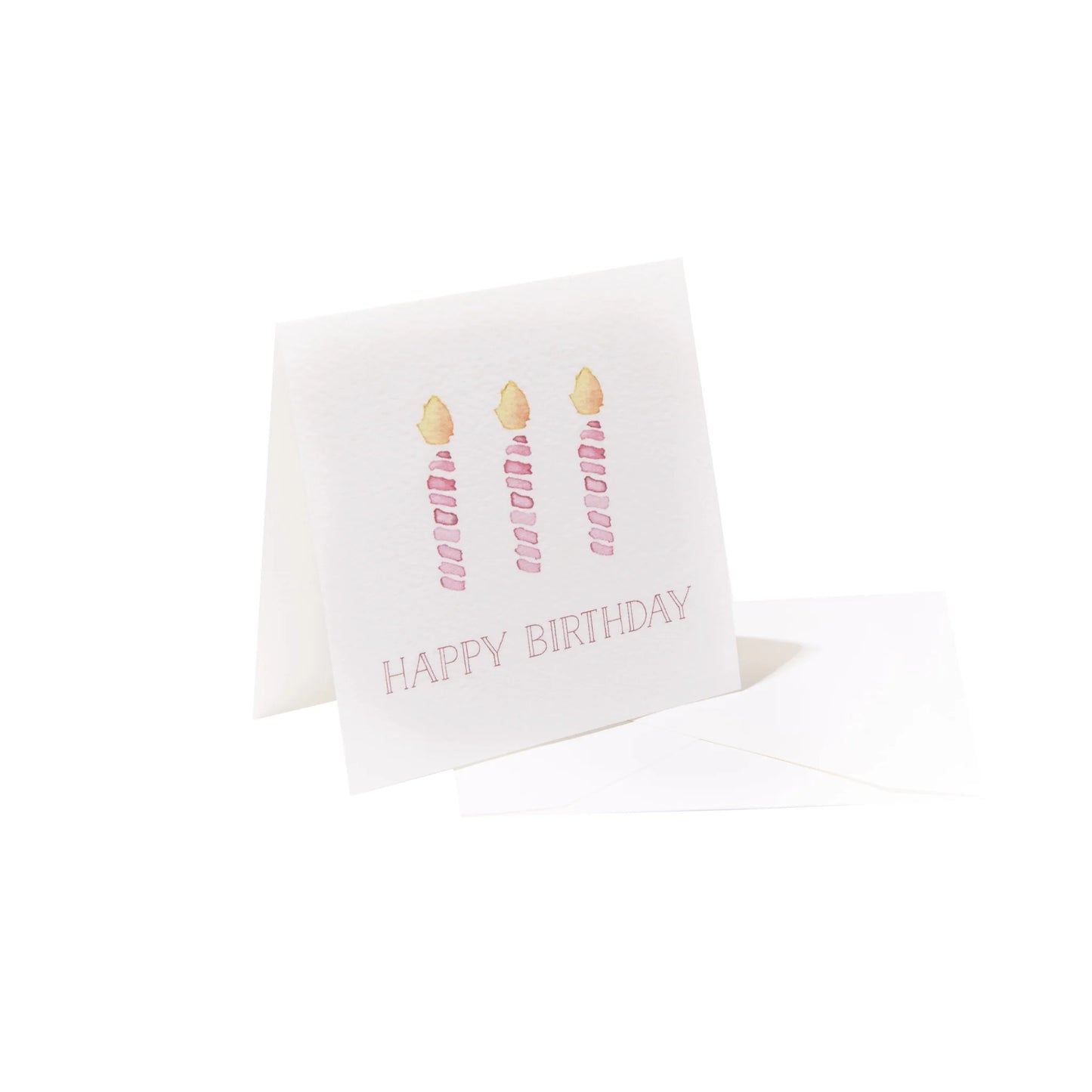 "Happy Birthday" Pink Candles Enclosure Cards