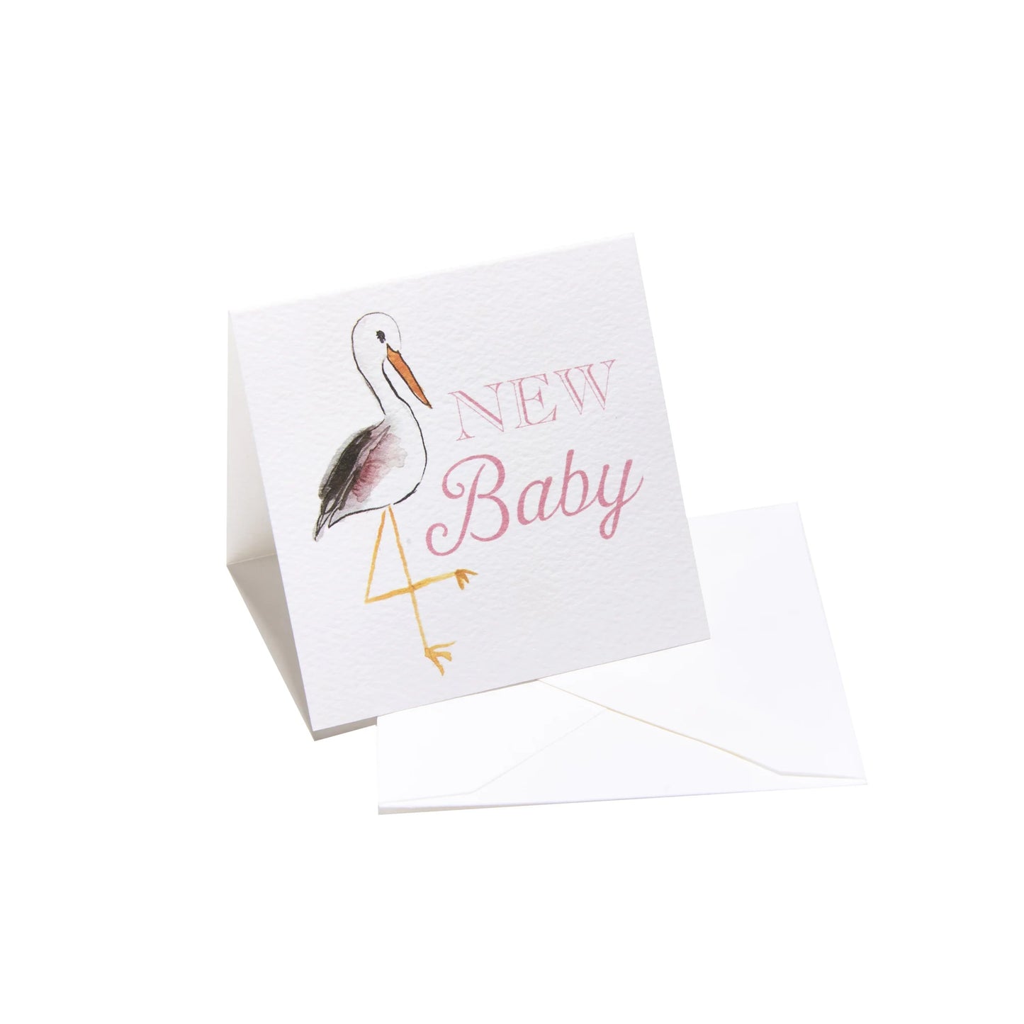 "New Baby" Stork (pink) Enclosure Cards