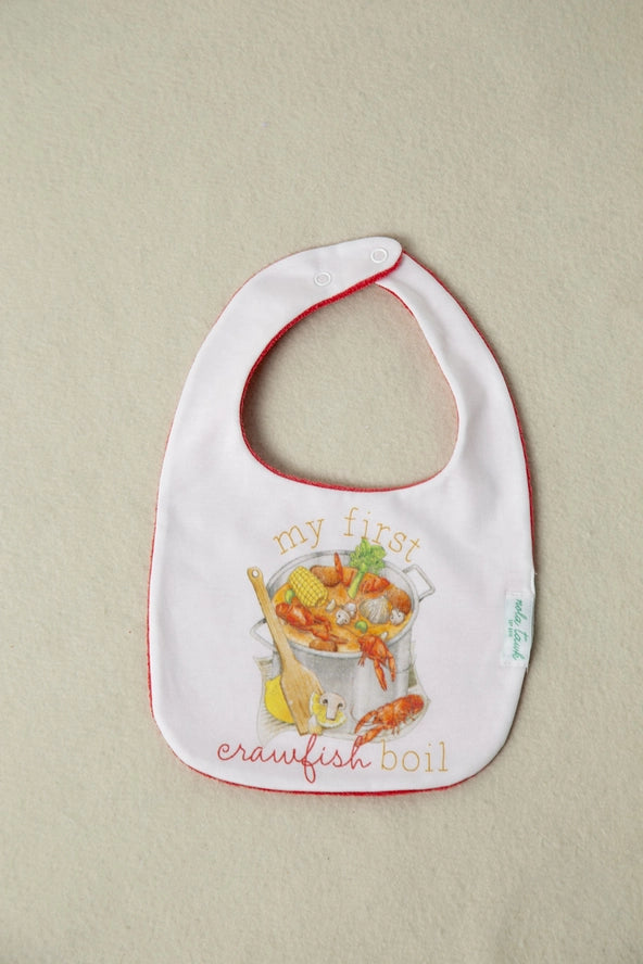 My First Crawfish Boil Organic Cotton Baby Bib