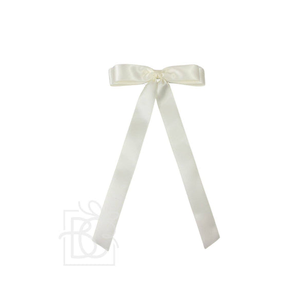 SATIN LAYERED TAIL BOW ON ALLIGATOR CLIP -7/8"
