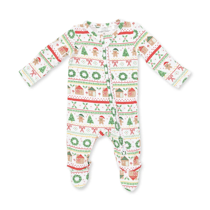 Gingerbread Fair Isle 2 Way Zipper Footie