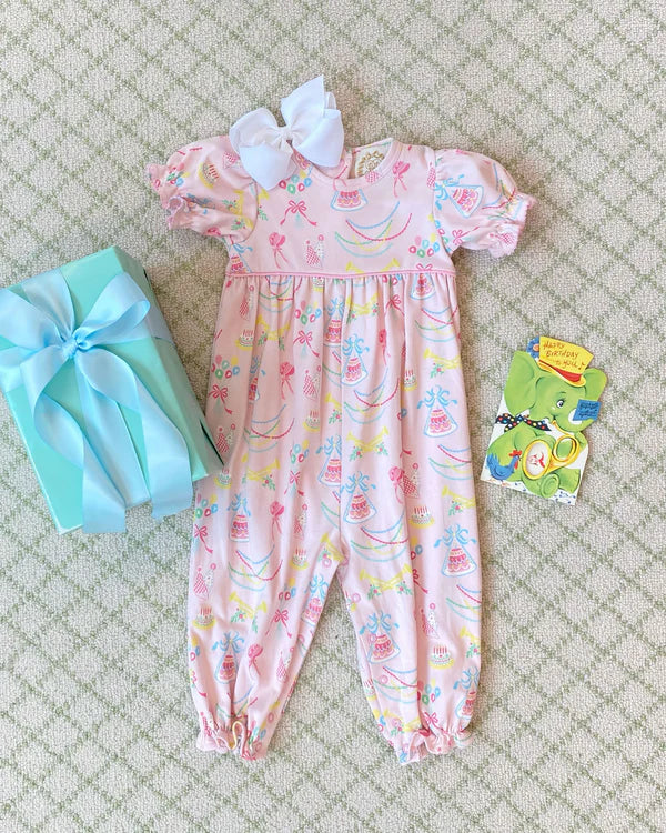 Britt Romper - Golden Birthday with Pier Party Pink