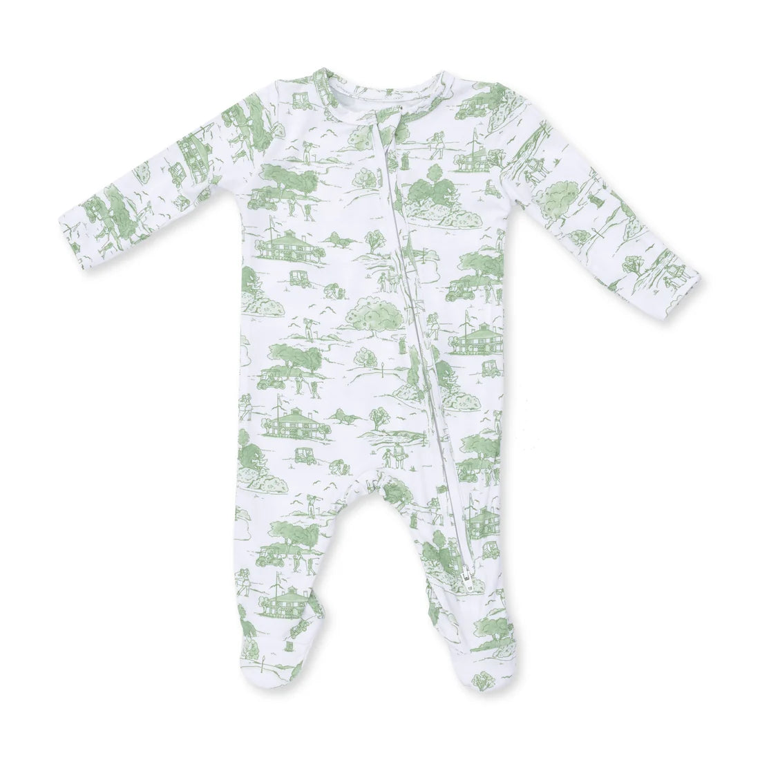 Golf Toile Green 2 Way Zipper Footie