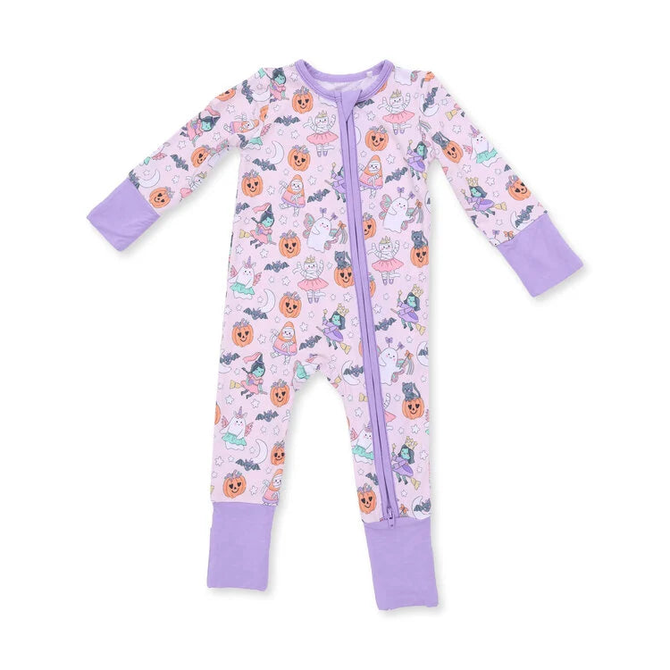 Halloween Monster Dress Up Blue 2 Way Zipper Footie