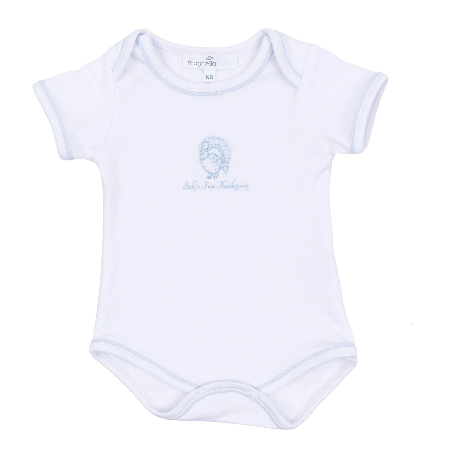 Harvest Blessings Baby's First Thanksgiving Bodysuit - Light Blue