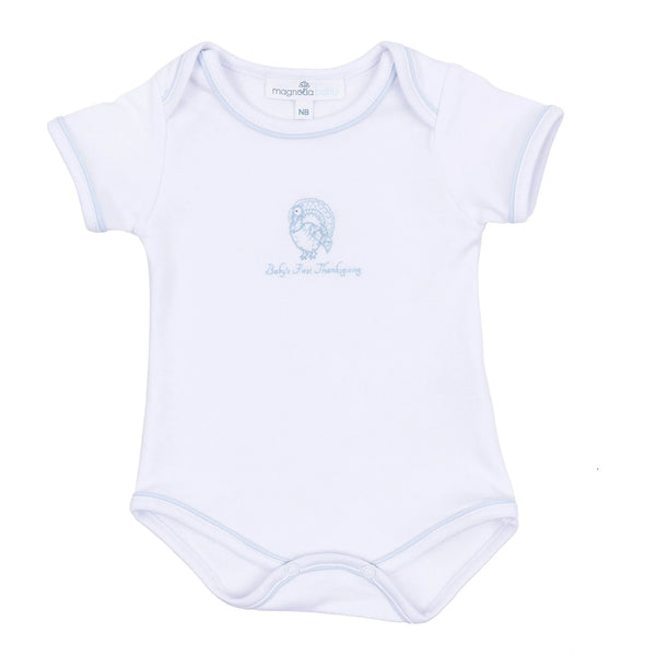 Harvest Blessings Baby's First Thanksgiving Bodysuit - Light Blue