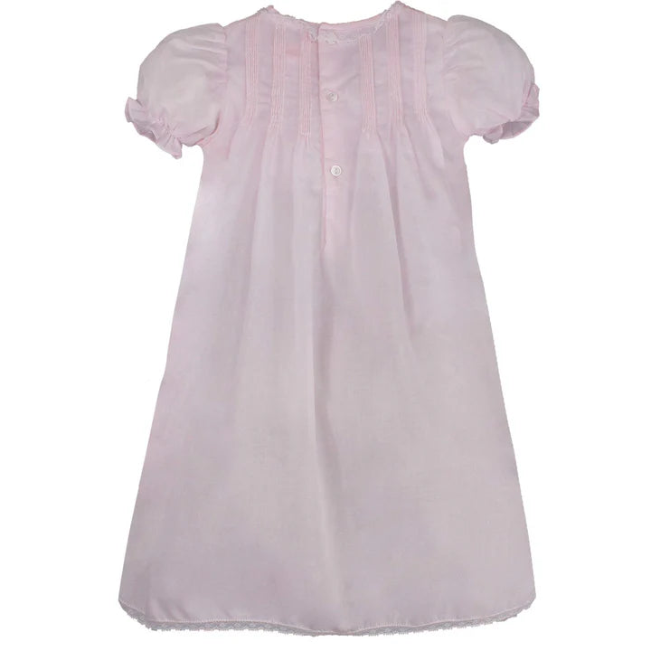 Heirloom Lace Hand Embroidered Daygown - Pink