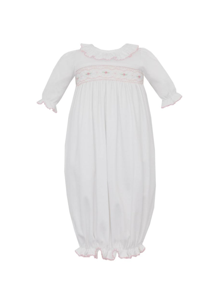 Natalie - White Knit Girl's Sac Long Sleeve