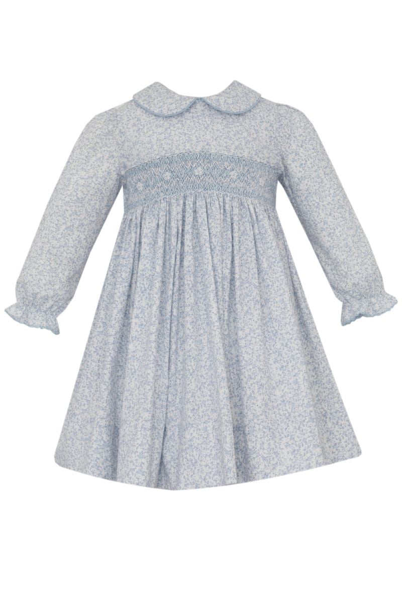 Grace - Light Blue Liberty Print Dress Long Sleeve