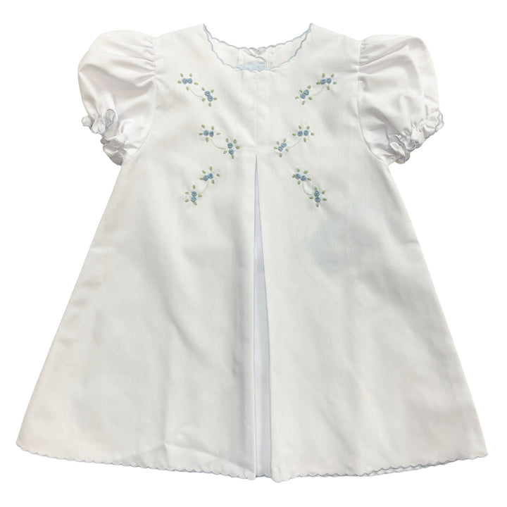 White/Blue Tiny Bud Baby Dress
