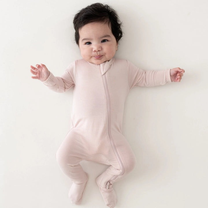 Zippered Footie in Blush