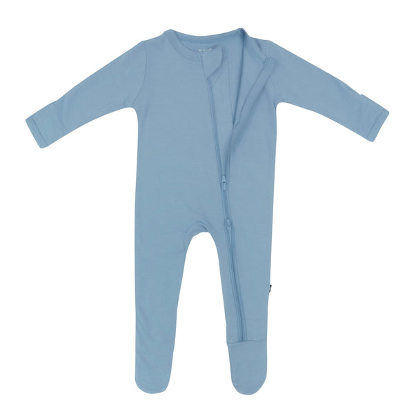 Zippered Footie in Slate