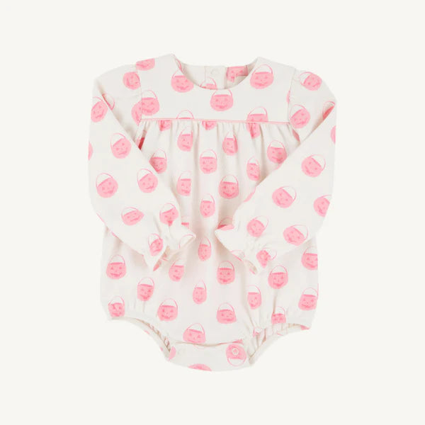 Long Sleeve Penny's Play Bubble - Vintage Prep Pumpkin Pails (Sandpearl Pink) with Sandpearl Pink