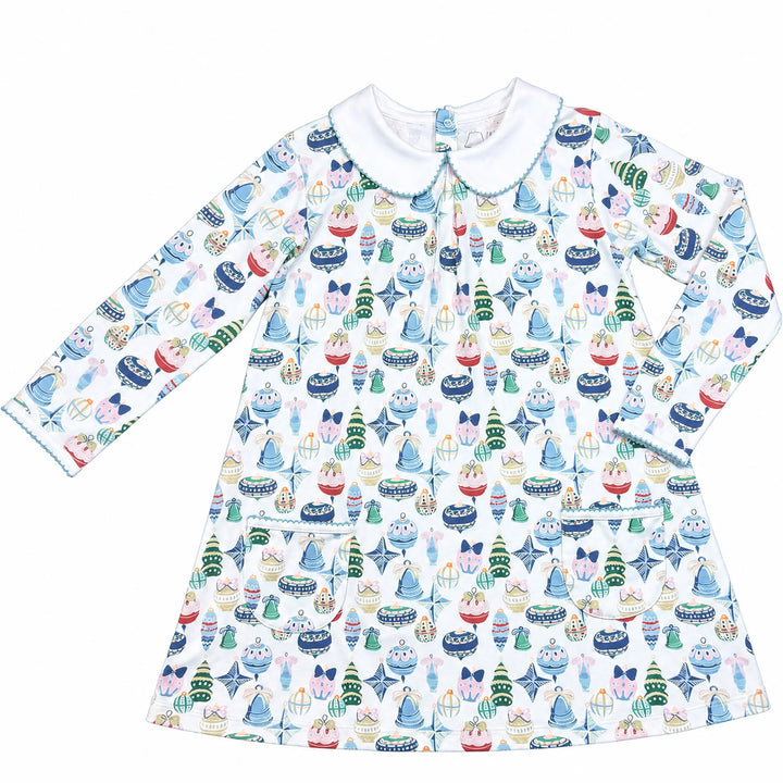 Holiday Ornament L/S Pocket Twirl Dress