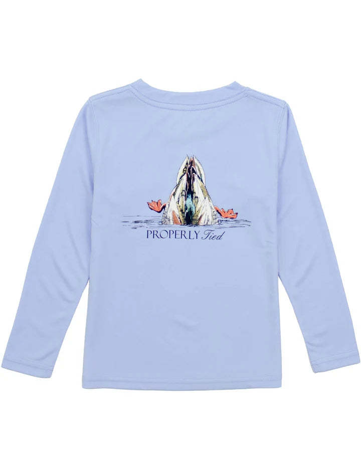 Boys Performance Tee LS Diving Mallard Light Blue