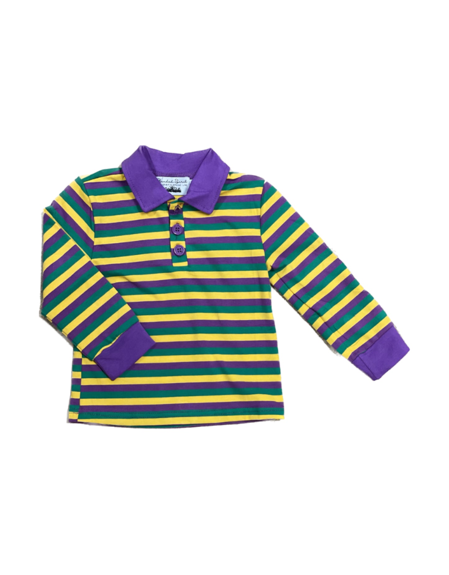 Mardi Gras Collared LS Shirt