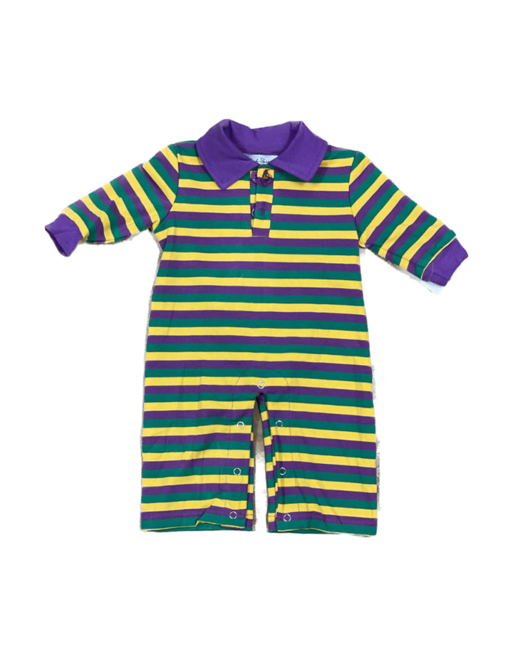 Mardi Gras Striped Collared Longall