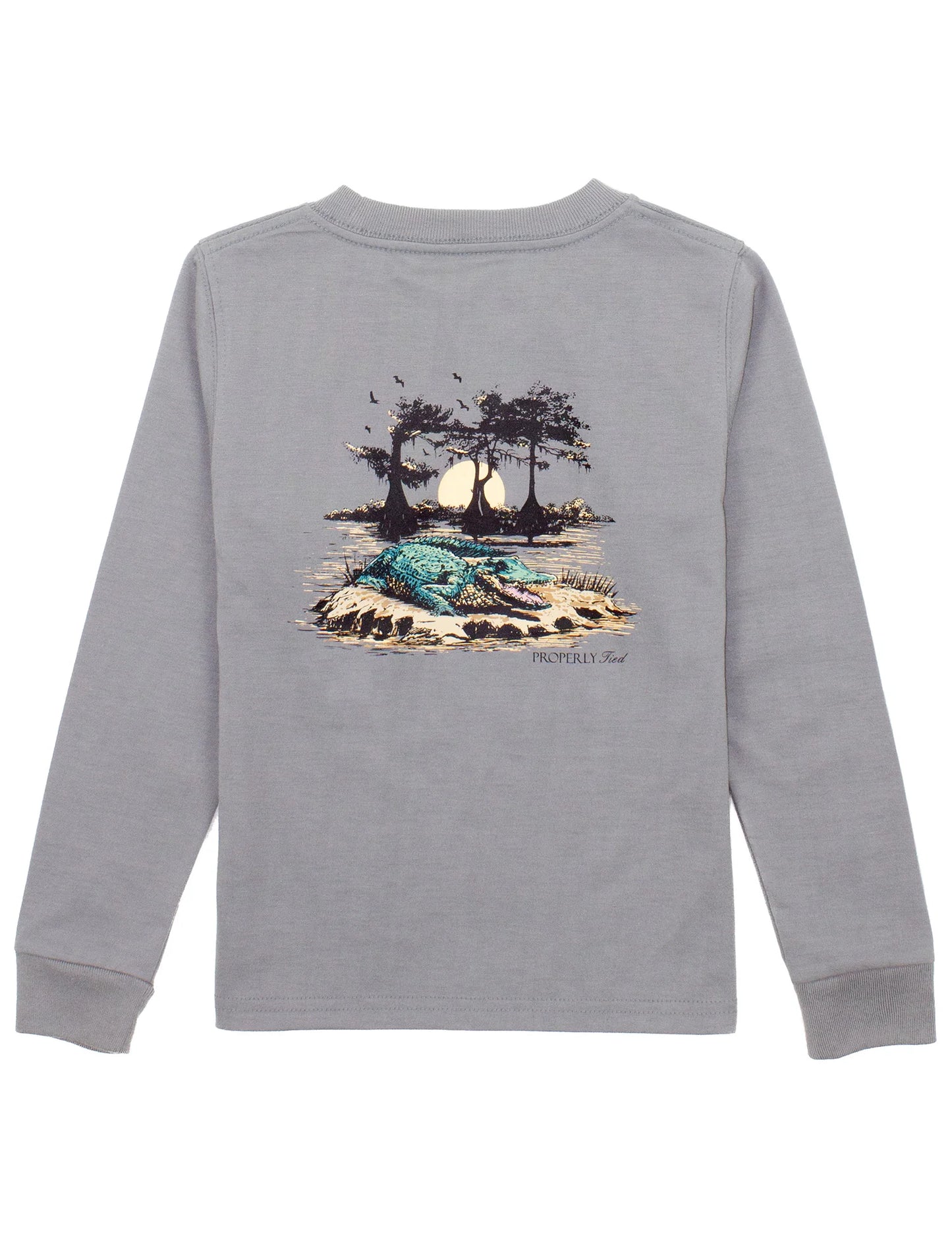 Boys Bayou Gator LS Battleship Grey