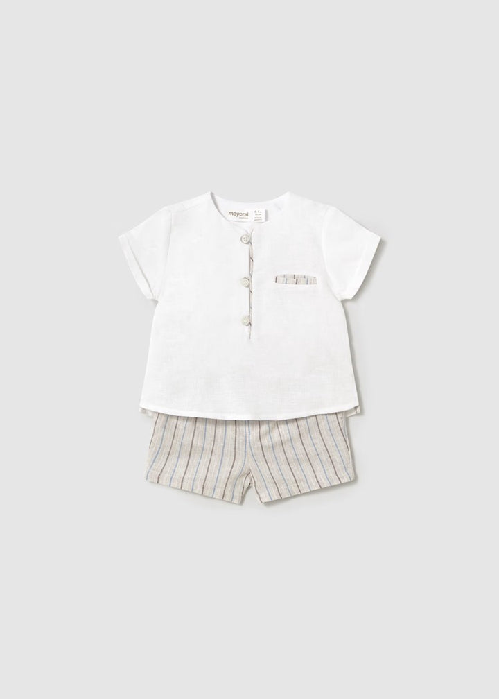 Shorts & Linen Shirt Set