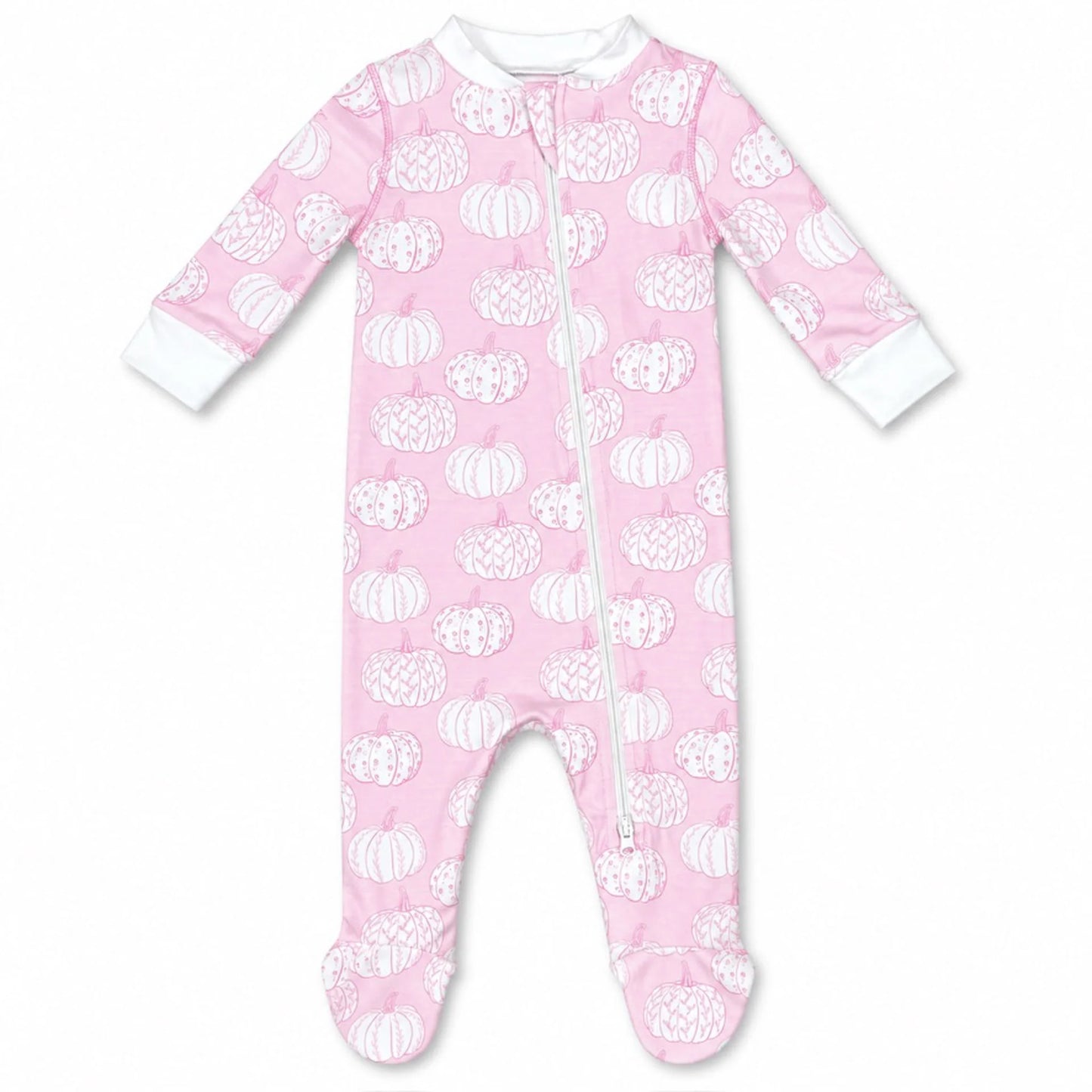 Pretty Pink Pumpkin Footed PJs