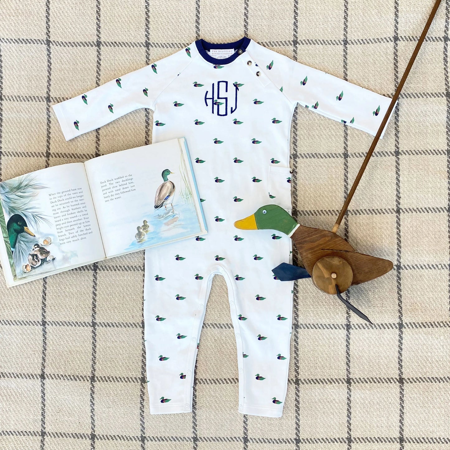 Rayburn Romper - Golf Club Quack Quacks/ Nantucket Navy