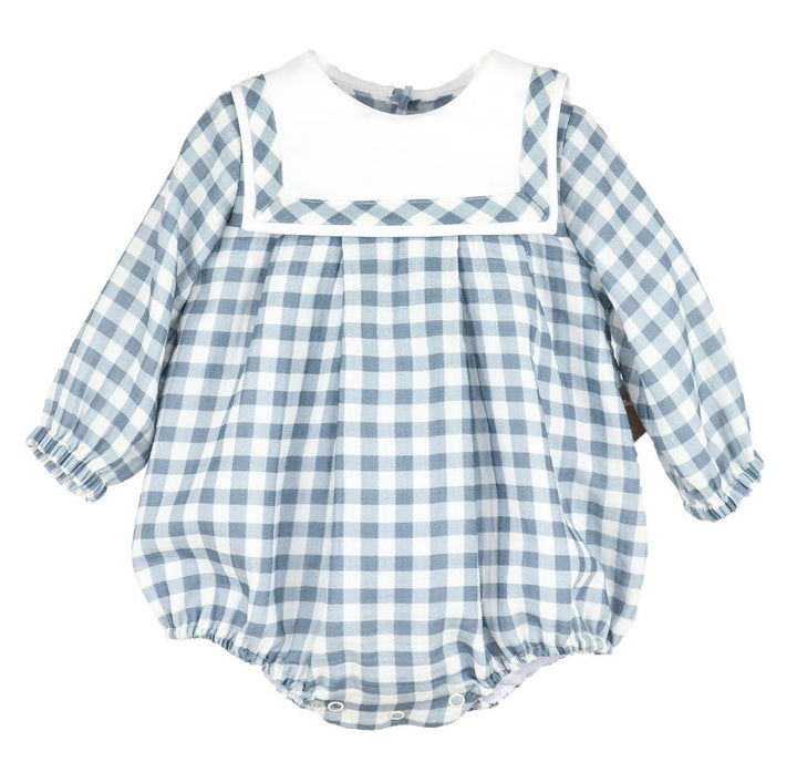 Cuddle Cotton Check Bubble - Blue