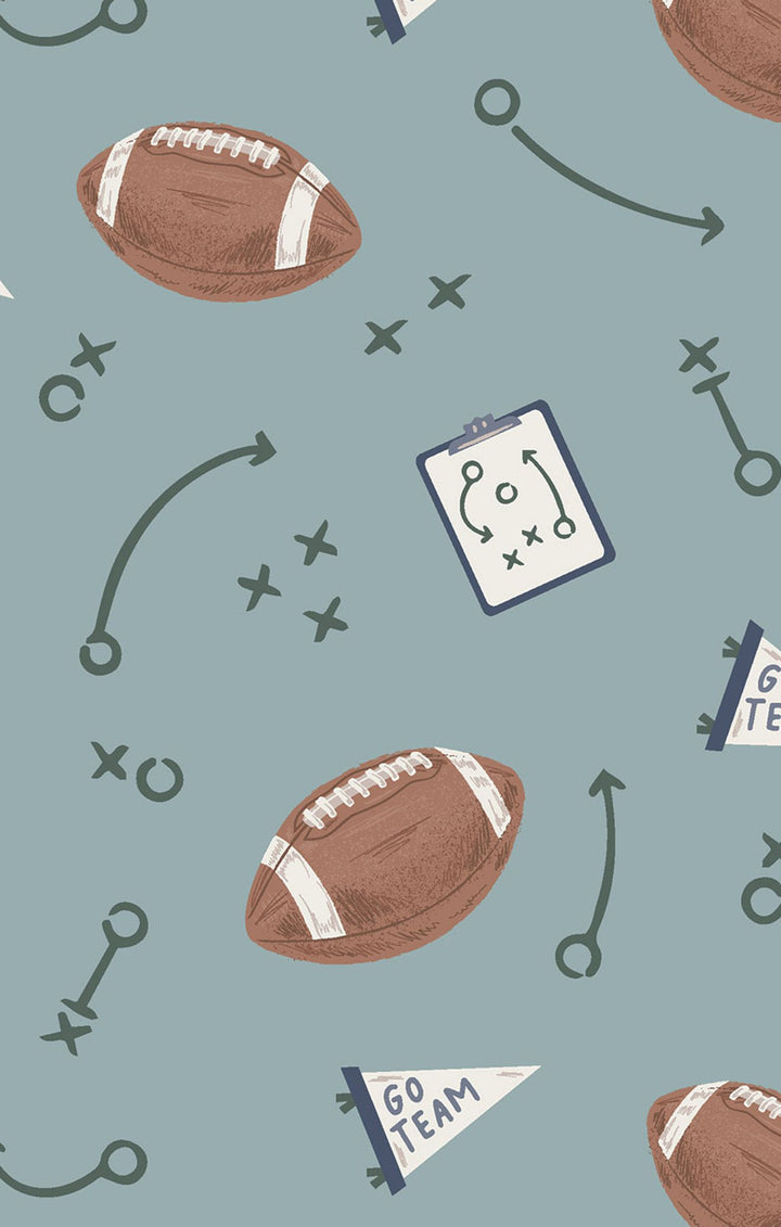 Touchdown Time - Grey Mist - 2 Way Zipper Footie