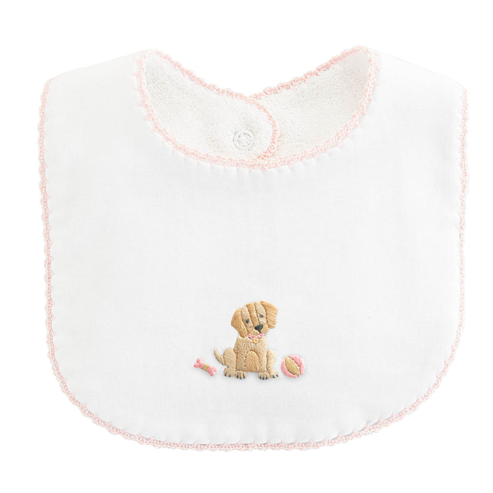 Good Puppy - Girl Bib w/ Crochet Trim