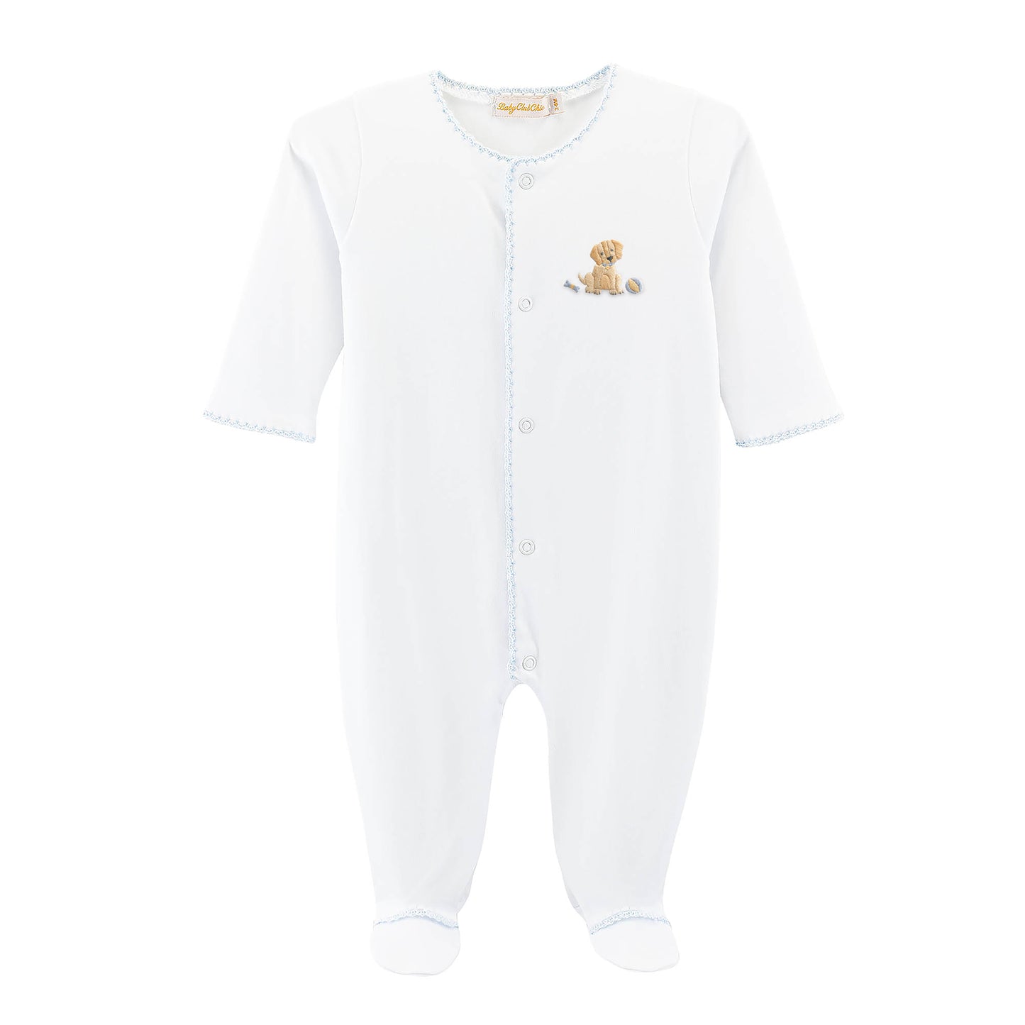 Good Puppy - Boy Footie with Crochet Trim