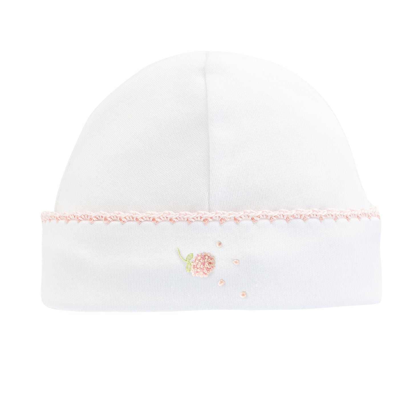 Spring Flowers Round Hat with Crochet Trim