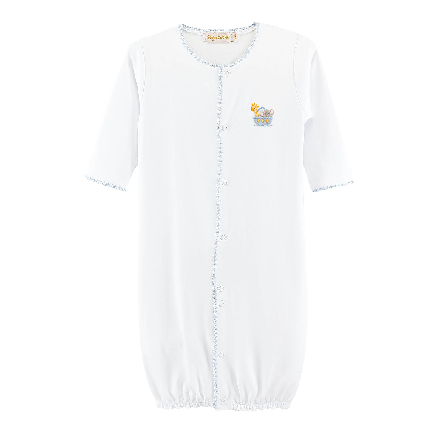 Noah's Ark - Blue Converter Gown with Crochet Trim