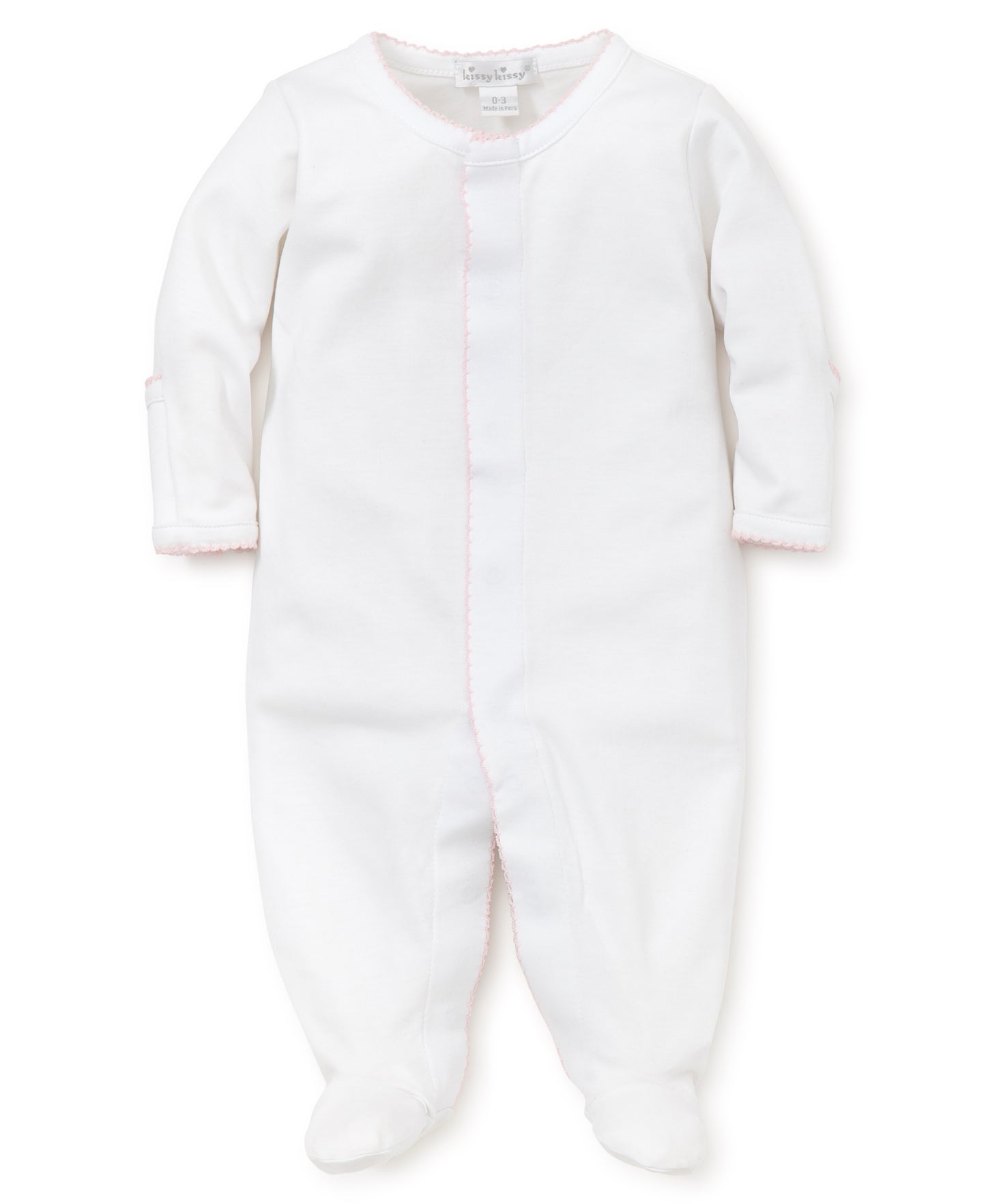 White/Pink Kissy Basics Footie