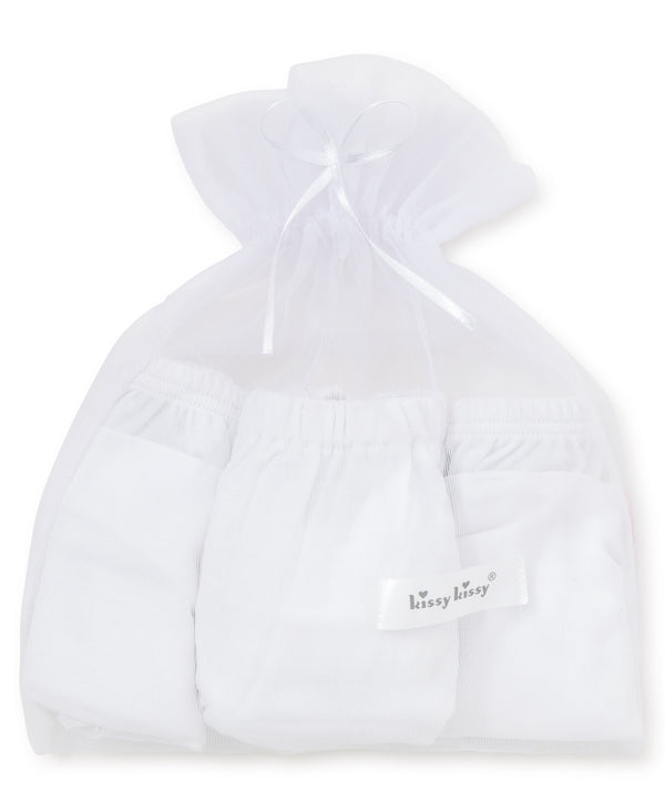 White Kissy Basics Diaper Cover Set