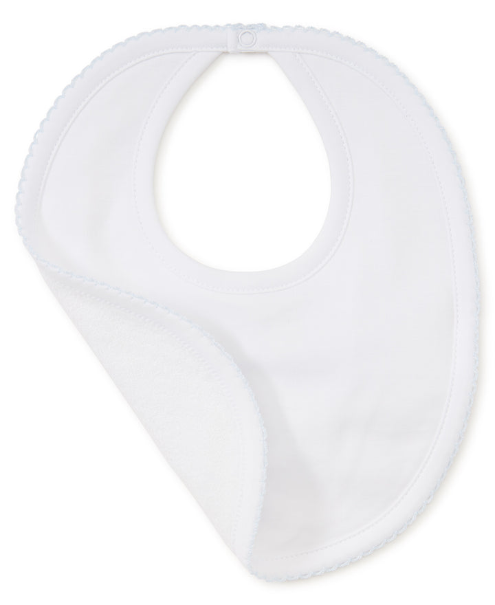 White/Blue Kissy Basics Bib