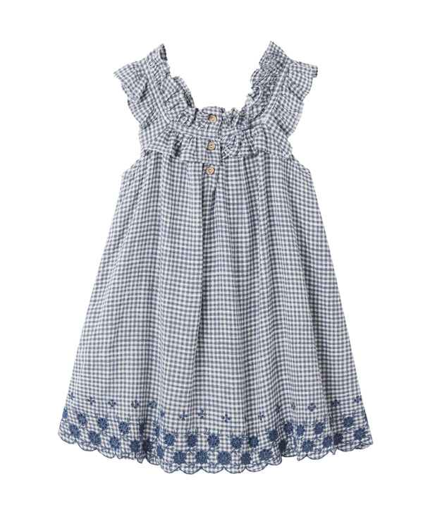 Lennon Dress Marine Gingham