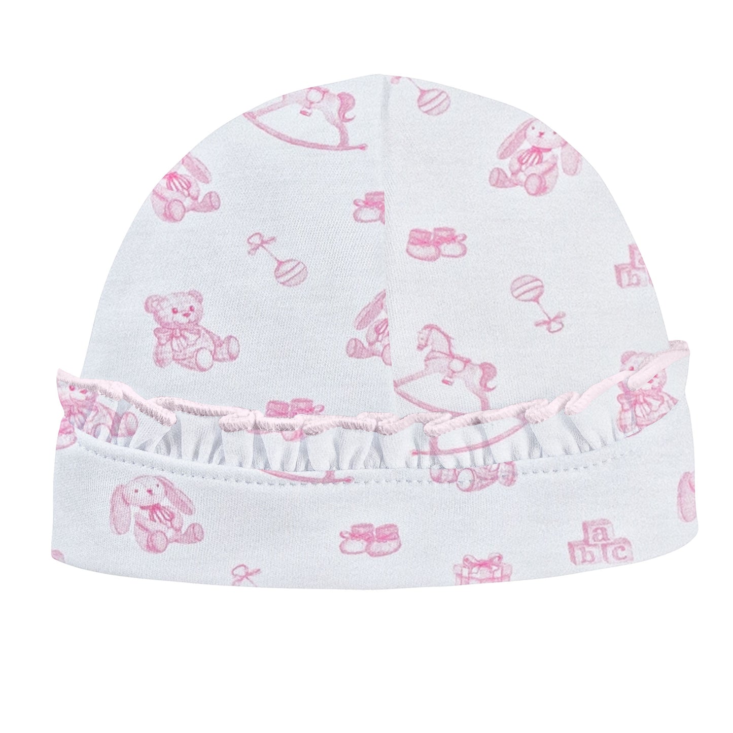 Tiny Baby Toys - Girl Printed Pima Hat with Ruffle