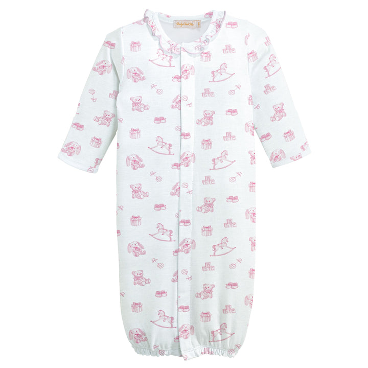 Tiny Baby Toys - Girl Printed Pima Converter Gown With Ruffle