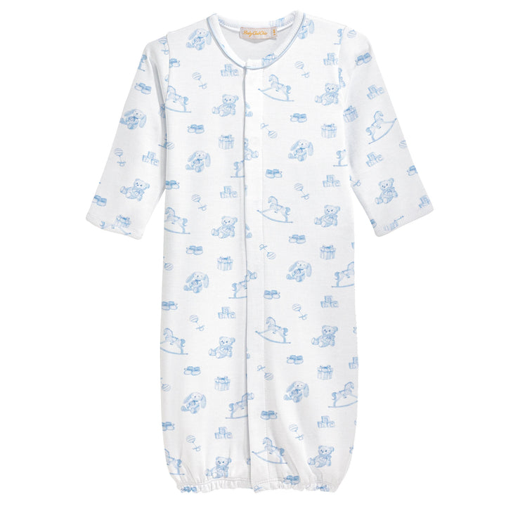 Tiny Baby Toys - Boy Printed Pima Converter Gown With Piping
