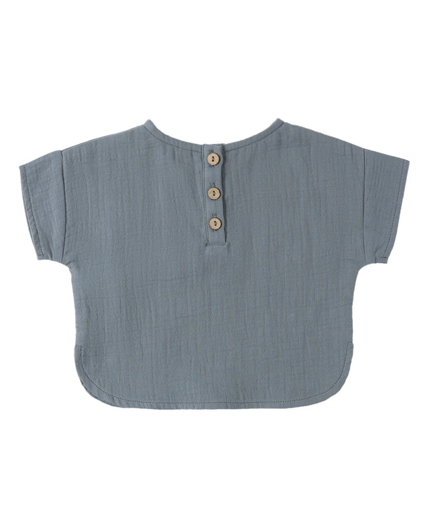 Woven Boxy Top - Ocean