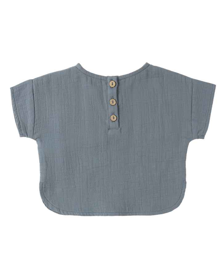Woven Boxy Top - Ocean