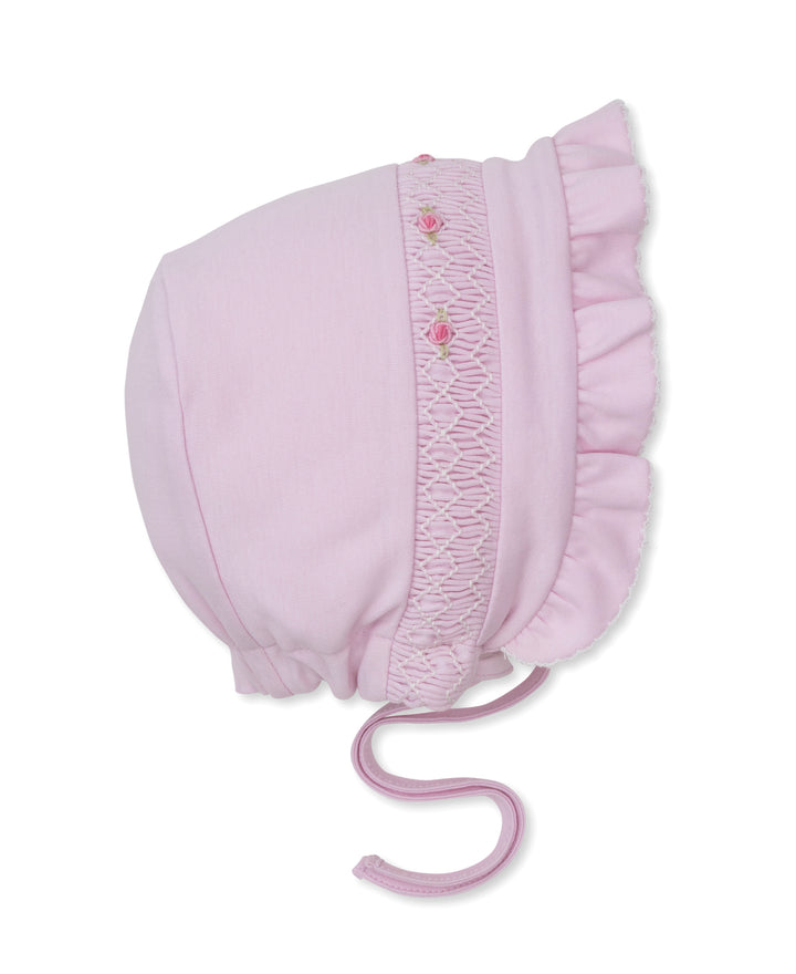 CLB Summer Bishop - Pink Bonnet w/ Hand Smocking