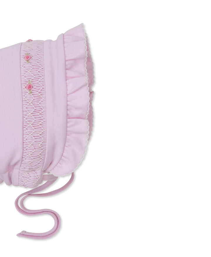 CLB Summer Bishop - Pink Bonnet w/ Hand Smocking