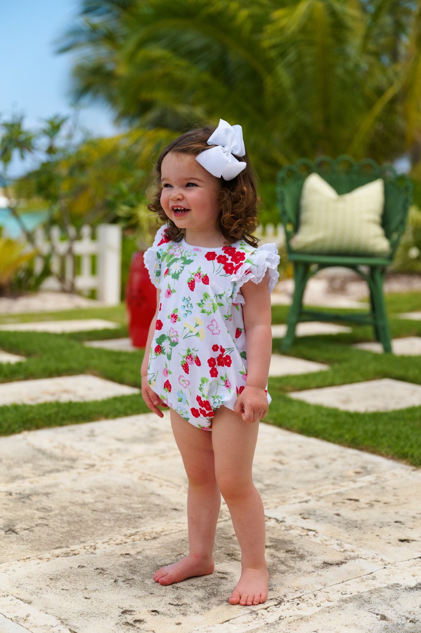 Ruehling Ruffle Bubble Pima - Berry Sweet/Worth Ave White