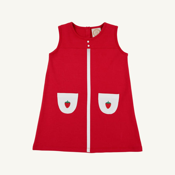 Peggy Pocket Dress Heavy Weight Knit -  Richmond Red/Worth Ave White/Strawberries